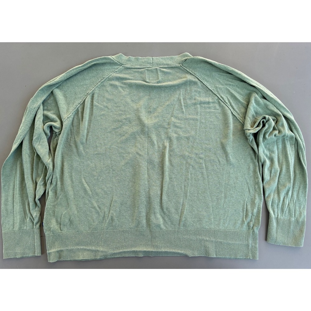 Gap Women XXL Sage Green Linen Blend V-Neck Cardigan Sweater Raglan Sleeve - Picture 3 of 6